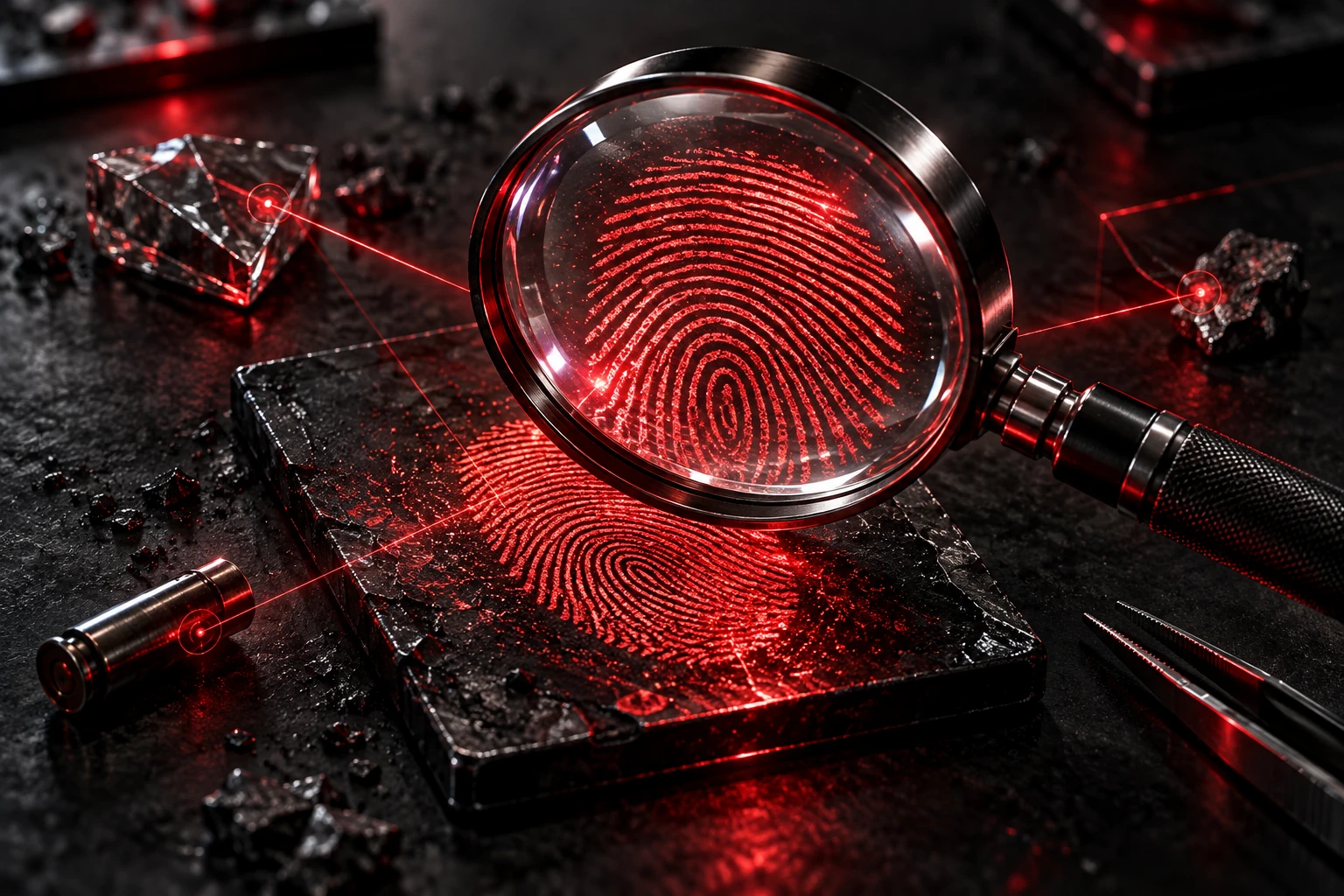 Lupa e informações conectadas em um ambiente de investigação digital
