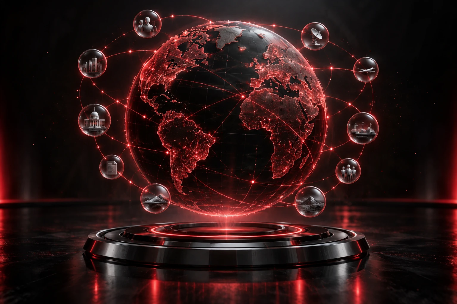 Globo tecnológico com conexões de informações públicas