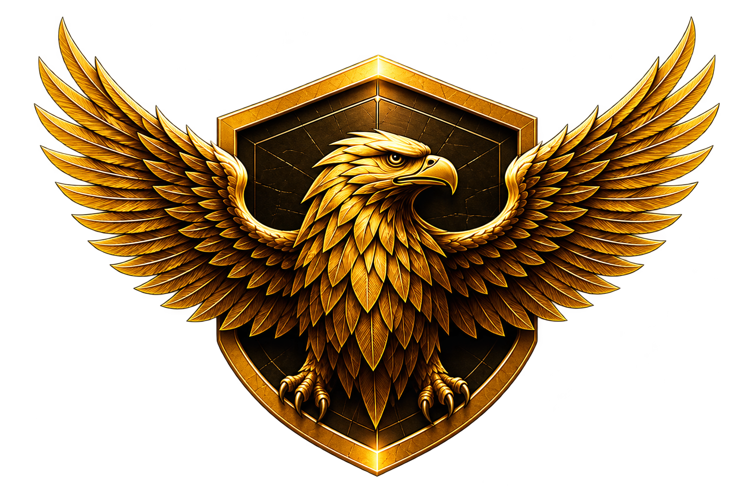 Águia com escudo do plano ouro